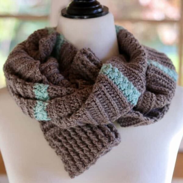 Striped Cowl Scarf Crochet Pattern